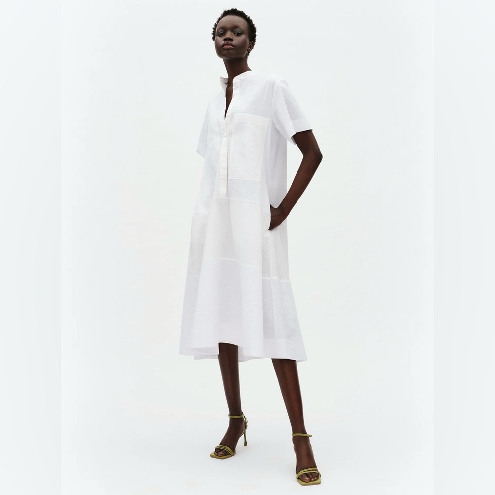 GWYN It’s All Good Midi Shirtdress in White - Picture 11 of 11